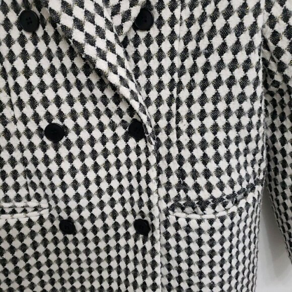 Nasty Gal Black and White Double Breasted Oversize Blazer Sz 2 - Picture 3 of 7